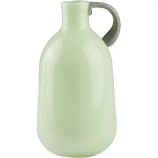 AM Design Dekovase Grüne Glasvase mit grauem Griff, für einen modernen Look grün