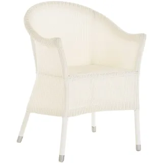 Korb-Outlet Poly-Rattansessel mit Armlehne Gartensessel Poly Rattan Sessel Stuhl mit Alurahmen Gartenmöbel Outdoor (ohne Kissen, Weiß)