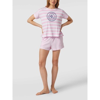 Pyjama mit Streifenmuster, Pink, XL
