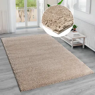Bruno Banani Hochflor-Teppich BRUNO BANANI "Shaggy Soft" Gr. 1, beige, B:60cm H:30mm L:90cm, Kunstfaser, Teppiche, gewebt, Uni Farben, besonders weich und kuschelig, Kundenliebling