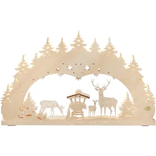 Saico Original 3D Schwibbogen Wald 1-tlg 7-flammig beige