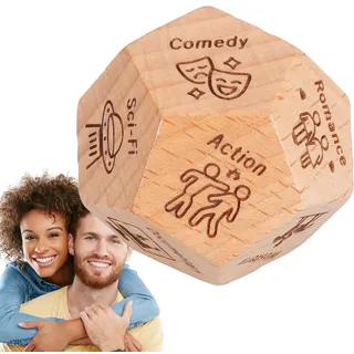 Datum Nacht Würfel | Datumswürfel | Wood Movie Love Entscheidungswürfel | Lustiges Date Night Geschenk | Weihnachtsstrumpffüller Würfel Zum Herausnehmen | Geschenke Zum Jahrestag Für Sie Und Ihn