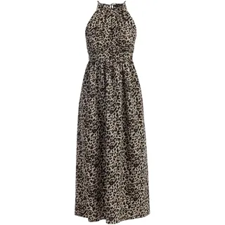 faina Damen Maxikleid Mit Leoprint in Beige Leo | Gr.: M