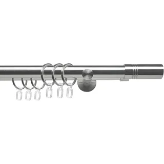 LIEDECO Gardinenstange LIEDECO "CELZYLIN01SG2L" Gr. 1, silber (edelstahlfarben), L:120cm Ø:25mm, Metall, Gardinenstangen, 2-läufig im Fixmaß Ø 25/20 mm