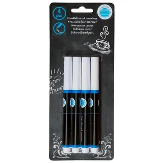 Stolz GmbH Kreidemarker 4x KREIDETAFEL-MARKER Weiss abwischbar Tafelstift Kreidestift 26, (4-tlg), Flüssigkreidestift Kreide Tafel Tafeln Glas Fenstern Stift