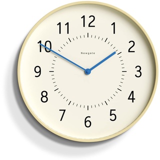 NEWGATE® Monopoly Sperrholz-Wanduhr – runde Uhr – Küchenuhr – Uhr für Wohnzimmer – Moderne skandinavische Uhr – Sperrholzgehäuse – arabisches Zifferblatt (Blaue Zeiger)