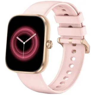 Sytifro Smartwatch Damen Herren, Fitness Tracker Uhr mit 8 Tage Akkulaufzeit Smartwatch, 150+ Sportmodes, Bluetooth 5.3 Sportuhr, Gesundheits-Uhren mit Benachrichtigung, 24/7 Herzfrequenz, Blutsauerstoff, Schlafqualität, Schrittzähler, Sprachassistent und Musiksteuerung etc., IP68 Wasserdichte Fitnessuhr Damen Herren, verfügbar für IOS und Android. rosa