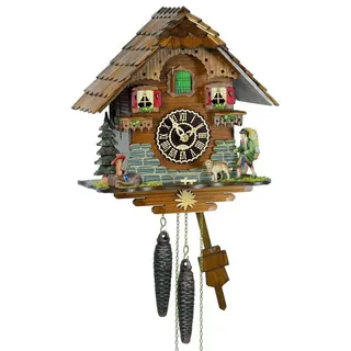 Clockvilla Hettich-Uhren Wanduhr Original Schwarzwälder Kuckucksuhr braun|bunt