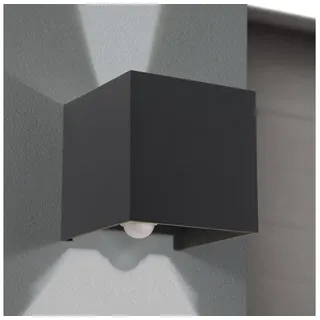 Orion - LED Außenwandleuchte mit Sensor CUBE-S LED/13W/230V IP54 ant. - Anthrazit