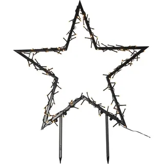 Star Trading LED Lichterstern Spiky schwarz 140 LED spritzwassergeschützt