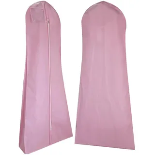 2PCS 170 Extra Große Kleid Brautkleid Lange Kleidung Schutz Fall for Hochzeit Abdeckung Staubdicht Abdeckungen Lagerung Tasche(Pink)