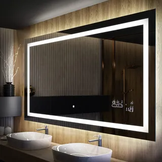 FORAM Badspiegel mit Beleuchtung - Led Spiegel Bad - 80x80 - Badezimmerspiegel Nach Maß - auf Individuelle Bestellung Gefertigt - Modernes Design - Ohne Rahmen