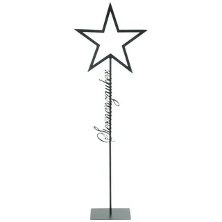 Dekoleidenschaft Dekosäule "Sternenzauber" Metall 79 cm hoch, Metalldeko Aufsteller, Winterdeko, Weihnachtsdeko Stern schwarz