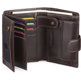SENDEFN Herren Geldbörsen mit RFID Schutz, Groß Portemonnaie Herren Leder in Hochformat, Trifold Geldbeutel Herren, Brieftasche Wallet Portmonee mit 16 Kartenfächer & Münzfach