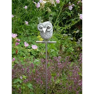 Manufaktur Lichtbogen Edelstahl Gartenstecker Eule Mia