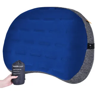 TREKOLOGY ALUFT Plus SE - Aufblasbares Campingkissen für Wandern, Reisen und Trekking - Ultraleicht, Kompakt & Bequemes Outdoor-Kissen - Abnehmbarer, Waschbarer Bezug - Tragbares Reisekissen (Blau)