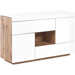 Beliani Sideboard 2 in 1 120 x 75 x 60 cm Weiß / Braun