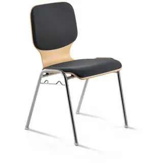 Mayer Sitzmöbel Stapelstuhl »2116«, BxL: 53 x 50 cm, Stahl/Stoff/Holz - grau