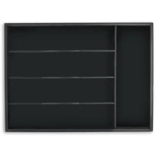 Relaxdays Besteckkasten 5 Fächer HBT: 4,5 x 34 x 25 cm Bambus schwarz