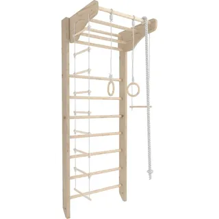 Sprossenwand aus Holz Kinder Sport Kinderzimmer | Kletterwand Kinder | Spielplatz - Beige