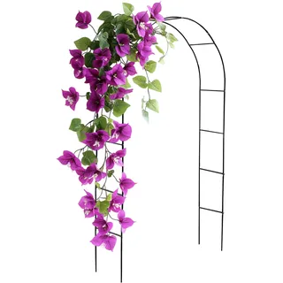 Divchi Metall-Gartenbogen aus Stahlrahmen für Kletterpflanzen, Schwarz, Rosen, Innen- und Außenbereich, ideal für Hinterhof, Rasen, Terrasse, Innenhof, Hochzeitsdekorationen