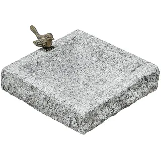 Dehner Vogeltränke eckig 30 x 30 x 7 cm Grau/Bronze