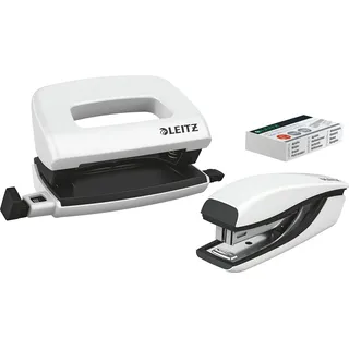 Leitz Locher und Heftgeräte Set NeXXt WOW perlweiß