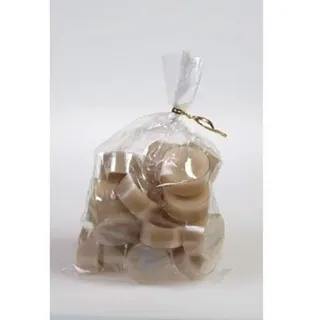 20 original Dänische Teelichter ohne Duft im Acryl-Cup farbig durchgefärbt sand