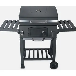 sweeek - Holzkohlegrill schwarz Räuchergrill - Bernard - Schwarz - Schwarz