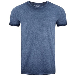 riverso T-Shirt Herren Basic Shirt RIVMatteo Regular Fit (1-tlg) Basic Kurzarm Tee Shirt mit Rundhalsausschnitt aus 100% Baumwolle blau 3XL