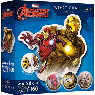 Trefl 20183 Woodcraft Marvel Avengers Konturenpuzzle aus Holz, Mehrfarbig