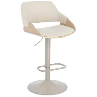 BIZZOTTO Barhocker Roxanne rund drehbar höhenverstellbar 60 x 60 x 80 cm Beige