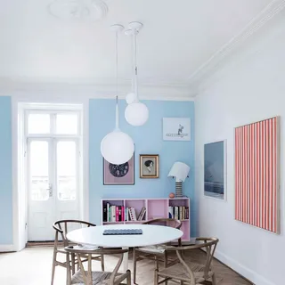 Pendelleuchte Artemide, Castore, dimmbar, Weiß, für Wohnzimmer, Glas, Design
