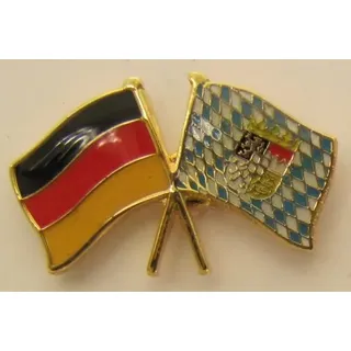 Bayern / Deutschland Freundschafts Pin Anstecker Flagge Fahne Nationalflagge Doppelpin Flaggenpin Badge Button Flaggen Clip Anstecknadel bayerische