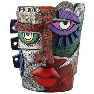 Abstrakter Blumentopf Mit Gesichtsmotiv, Vase, Ornament, Stifthalter, Pflanzgefäß