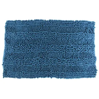 Marabellas Shop Badematte Badteppich mit rutschhemmender Rückseite Badmatte Chenille 50x80 cm, 100 % Polyester, extra weiche Struktur blau