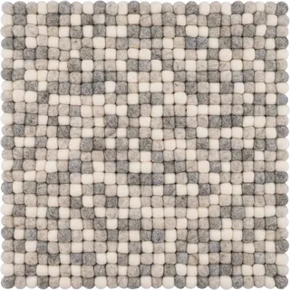 myfelt Filzkugel-Sitzauflage Stuhlauflage - Hella - quadratisch, 36x36 cm, Multi naturfarben hell