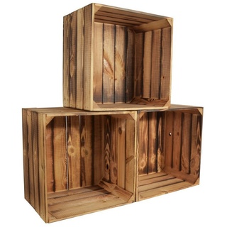 CHICCIE Weinregal Wino Flaschenregal aus Holz Geflammt, 3-tlg. braun