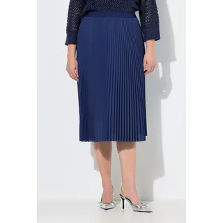 Ulla Popken Plisseerock Midirock Blau 46/48
