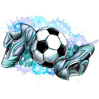 187 Wandtattoo Fussballschuhe und Ball - Kinderzimmer Junge Sticker Aufkleber Wanddeko Wandbild Fussball - Größe 930 x 1250 mm