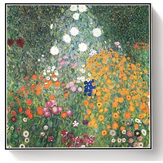 Malen nach Zahlen für Erwachsene Blumengarten Malerei von Gustav Klimt DIY Malen nach Zahlen Kits auf Leinwand