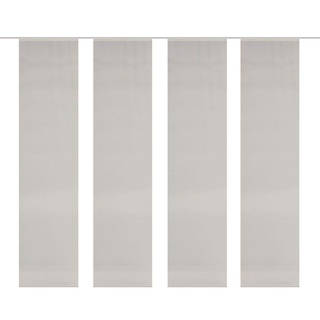 VISION S 94401 | 4er-Set Schiebegardine ROM | halb-transparenter Stoff in Bambus-Optik | 4X 260x60 cm | Farbe:, Farbe:grau