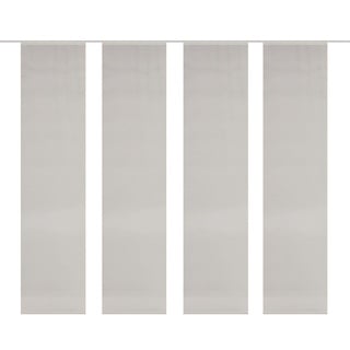 VISION S 94401 | 4er-Set Schiebegardine ROM | halb-transparenter Stoff in Bambus-Optik | 4X 260x60 cm | Farbe:, Farbe:grau