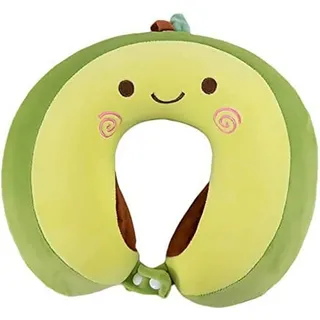 AOOPOO Cartoon Nackenkissen Memory Foam Nackenkissen Stützkissen, Reisekissen Kinder Reisekissen Ideal für Reise Büro und Haus (Avocado)