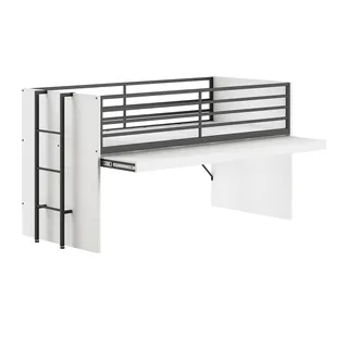 58 aufm Kessel Halbhochbett Keelia 90 x 200 cm Melamin weiß