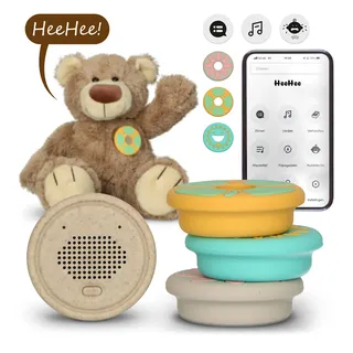 Alecto Bezaubernde ’’Baby HeeHee’’ Sprachbox: Dein Kuscheltier spricht! Bluetooth, App, 100% BPA-frei - für individuelle Botschaften, Geschichten & Lieder