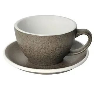 Café Latte Tasse mit Untertasse Loveramics Egg Granite, 300 ml