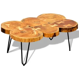 Couchtisch 35 Cm 6 Baumscheiben Massivholz Akazie
