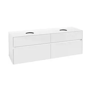 Waschbeckenunterschrank 160 x 55 cm Glossy White