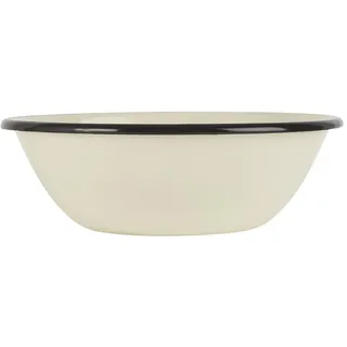 Ib Laursen Schüssel Emaille Schale Retro Vintage Servierschale Müslischale Schüssel/Tasse, Schale groß, Emaille in nostalgischen Stil beige Ø 16.5 cm x 6.5 cm